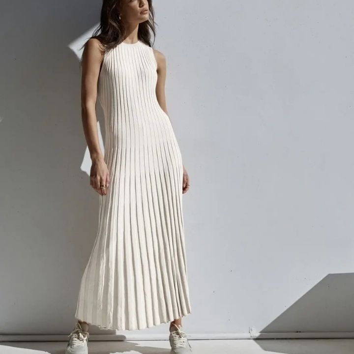 Elysia - Geplooide Maxi Jurk