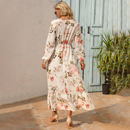 Feline - Bloemenprint Maxi Jurk