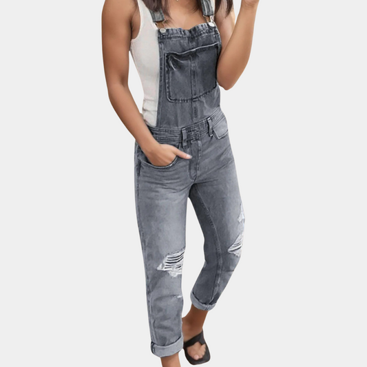 Cecile - Gescheurde Denim Overalls