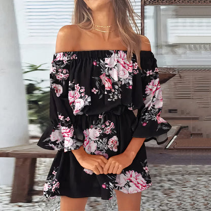 Rosa - Elegante off-shoulder jurk