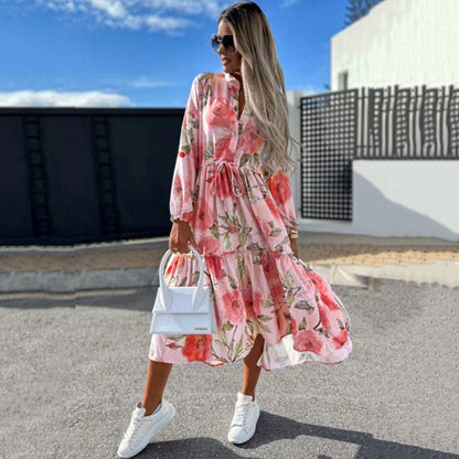 Jasmin - Bloemenprint Midi-Jurk