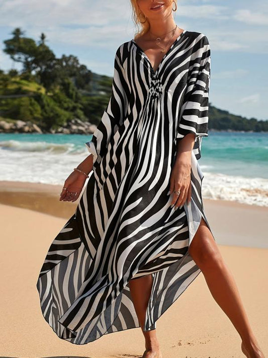 Ellena - Strandjurk Met Zebraprint