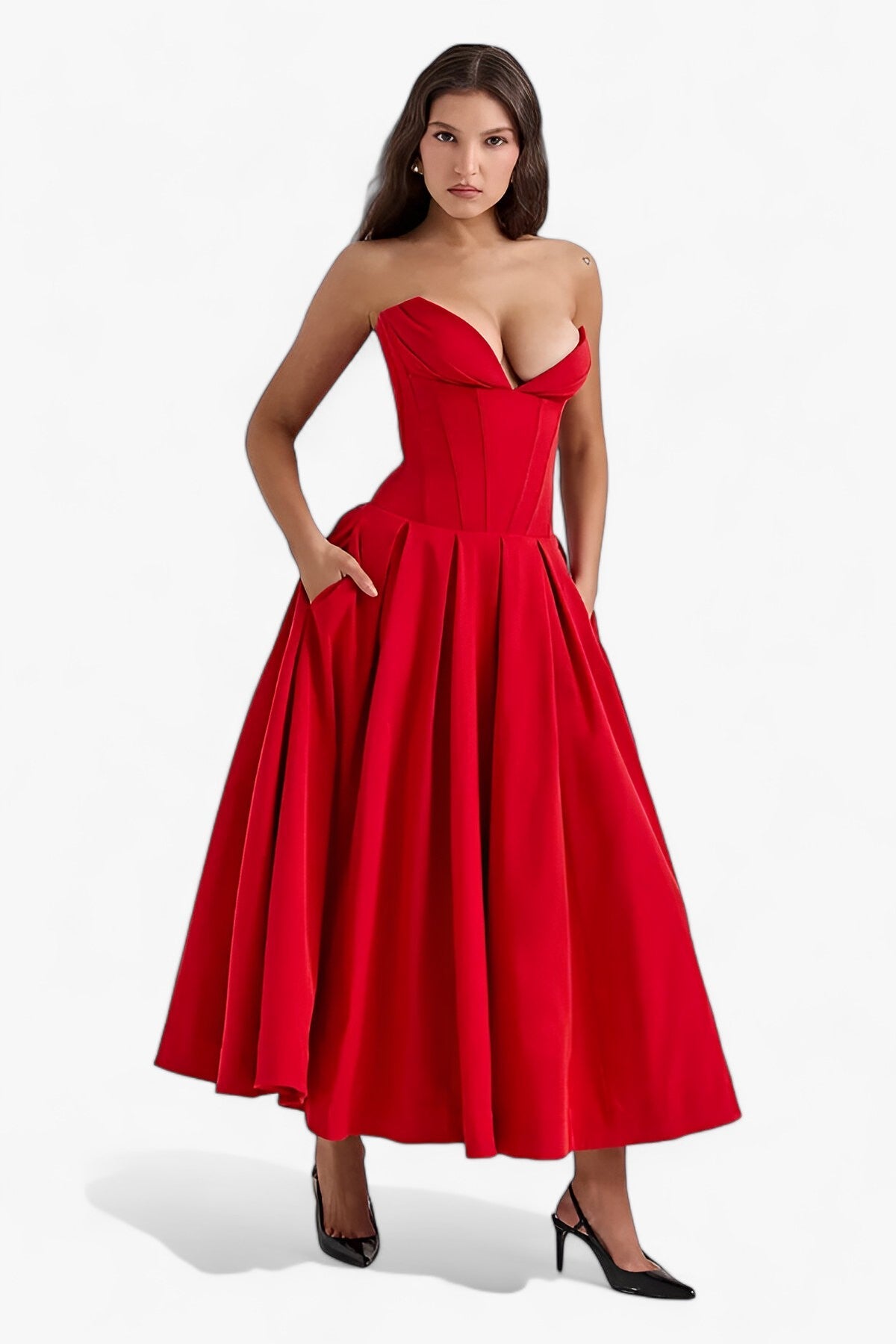 Zomer - Strapless Midi Jurk