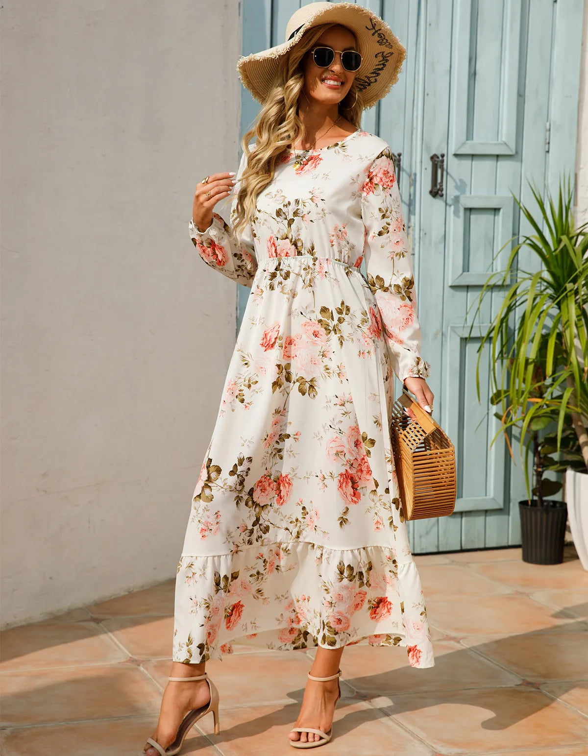 Feline - Bloemenprint Maxi Jurk