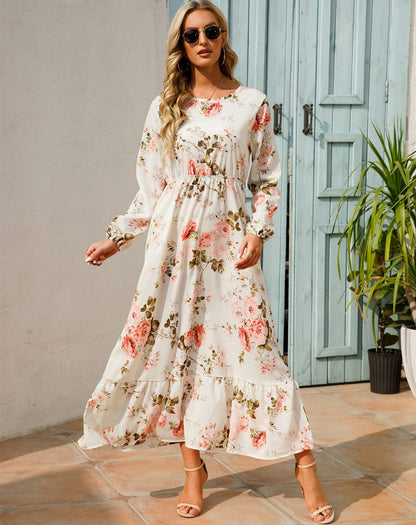 Feline - Bloemenprint Maxi Jurk